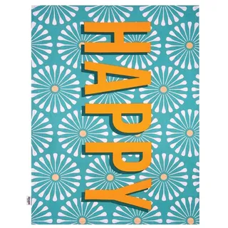 Happy Place Happy Geschirrtuch, recycelte Baumwolle, Grün