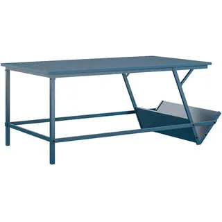 Mid.you Couchtisch , Blau , Holzwerkstoff , rechteckig , Rundrohr , 47x58x105 cm , einfacher Aufbau , Wohnzimmer, Wohnzimmertische, Couchtische, Couchtische eckig