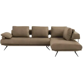 Dieter Knoll Ecksofa , Braun , Leder , Echtleder , Rindleder , Füllung: Polyurethan (Pur) , Ottomane rechts, L-Form , 305x231 cm , Goldenes M , Typenauswahl, Fußauswahl, Lederauswahl, Stoffauswahl, seitenverkehrt erhältlich, Hocker erhältlich, Rücken echt , Wohnzimmer, Sofas & Couches, Wohnlandschaften, Ecksofas