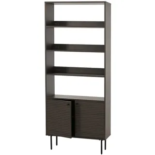 Mendler Bücherregal 200 x 80 x 30 cm Dunkelbraun
