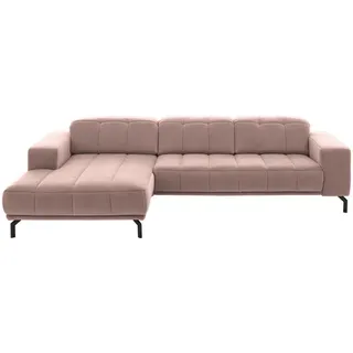 Beldomo Style Ecksofa , Rosa , Metall , Ottomane links, L-Form , 293x195 cm , Goldenes M , Stoffauswahl, seitenverkehrt erhältlich, Rücken echt , Wohnzimmer, Sofas & Couches, Wohnlandschaften, Ecksofas