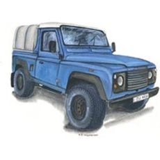 Kevin Milner, Briefumschlag, Land Rover Defender Grußkarte Countryside (1 x)