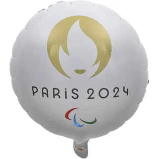 PARIS 2024, Folienballon Paris 2024 Para Gm 45 cm M24, offizielles Lizenzprodukt, Partydekorationen, zum Aufblasen mit Strohhalm oder Ballonpumpe, Sportthema, Geburtstag