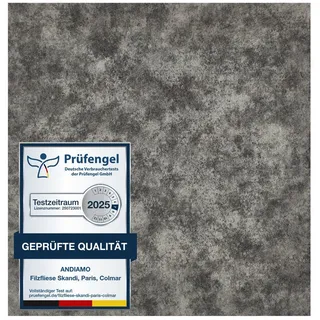 Andiamo Teppichfliese »Colmar Nadelfilz« quadratisch 4 mm Höhe 40x40 cm, selbstklebend, robust & strapazierfähig, 25 Stück (4 qm), grau