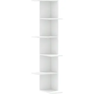 vidaXL Wand-Eckregal Weiß 36,5x36,5x140 cm Holzwerkstoff