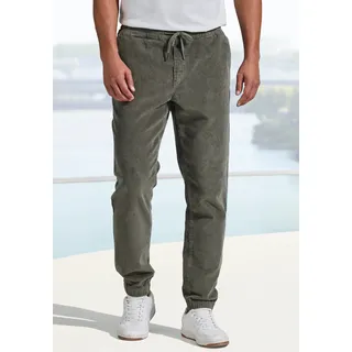 Jogger Pants JOHN DEVIN "bis Größe 5XL - elastische Cordhose", Herren, Gr. 4XL (68/70), N-Gr, grau (salbei), Cord, Obermaterial: 98% Baumwolle, 2% Elasthan, unifarben, bequem lang, Hosen Jogger Pants, Jogg Pants aus weichem Cord-Stretch, Topseller