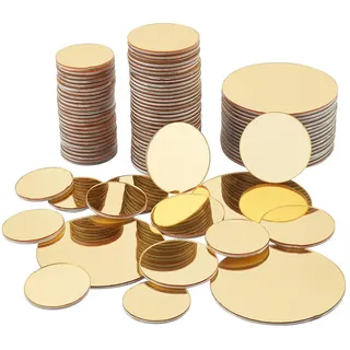 PH PandaHall 120 Stück Goldene Runde Spiegel Zum Basteln Selbstklebende Spiegelfliesen Aus Acryl 3 Größen Kleine Spiegelkreise Für Bastelarbeiten Kunst DIY Projekte Rahmen Osterdekoration