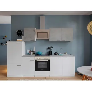 Küchenzeile Malia 270 cm Grau/Weiß