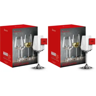 Spiegelau Weißweingläser 4er Set, 440 ml, LifeStyle, 4450172, Weinglas aus Kristallglas, spülmaschinenfest, Klar (Packung mit 2)