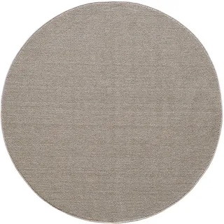 Novel Webteppich , Braun , Textil , Uni , rund , Oeko-Tex® Standard 100 , pflegeleicht , Teppiche und Böden, Teppiche, Runde Teppiche