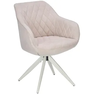 Livetastic Armlehnstuhl , Beige , Metall, Textil , Drehkreuz , 59x84x59 cm , Sitzfläche 360° drehbar , Esszimmer, Stühle, Polsterstühle