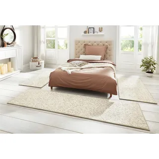 HANSE HOME Bettumrandung »Wolly 2« Höhe 12 mm 3 Stk. tlg. Bettvorleger, 3-teiliger Läufer Set, Unifarben, Kurzflor, Bettläufer, beige