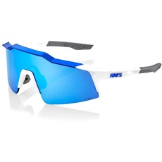 Bild 100%, Speedcraft SL Sport-Sonnenbrille Performance - Sportbrille, und Radbrille (Mattweiß/Metallic Blue,