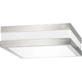 Rabalux 8227 Außendeckenleuchte Stuttgart, E27, silber-weiß, 28,5x28,5cm - Silber