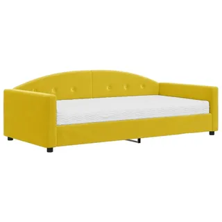 vidaXL Tagesbett mit Matratze Gelb 100x200 cm Samt - Gelb