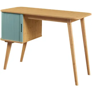 [en.casa] Schreibtisch Tysvær Bambus / Blau
