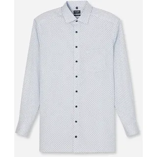 OLYMP Langarmhemd »Luxor modern fit« modern fit, Businesshemd, gemustert, New-Kentkragen, weiß