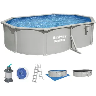 BESTWAY Hydrium Stahlwandpool Set 500 x 366 x 122 cm inkl. Sandfilteranlage und Zubehör