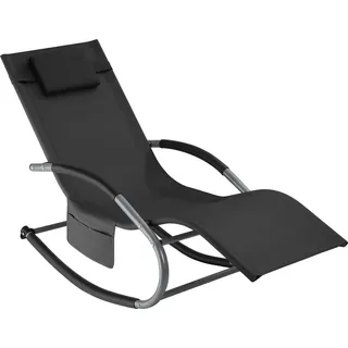 Tectake Taya Gartenliege 200 x 62 x 92 cm Schwarz