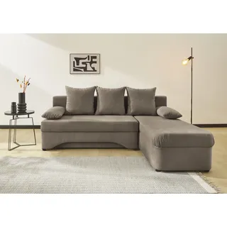 Jockenhöfer Ecksofa Mikrofaser 3-Sitzer Taupe