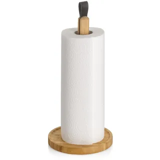 kela Küchenrollenhalter stehend, auch für dicke Rollen, Papierrollenhalter 33 cm hoch, CLEA Bambus