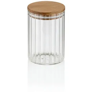 Kela Vorratsdose , Transparent , Glas , Akazie , 0,6 l , 13 cm , Küchenzubehör, Vorratsbehälter, Vorratsdosen