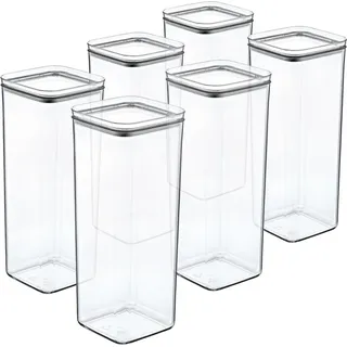 Vorratsdosen Set 6-teilig luftdicht stapelbar Frischhaltebox Küche transparent - Transparent