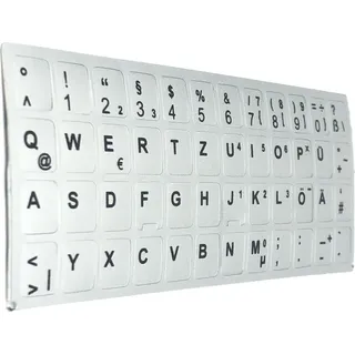 DEUTSCHE Tastaturaufkleber- Silber MATT 48 Tasten 1,1 cm x 1,3 cm Tastatur aufkleber Selbstkleben kompatibel für Notebook HP EliteBook - Silber