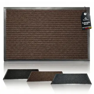 RoyalFay® Fußmatte braun 60 x 80 cm für Innen & Außen - Schmutzfangmatte für Haustür - Premium Türmatte erhältlich in 3 Farben - Sauberlaufmatte und idealer Fußabstreifer