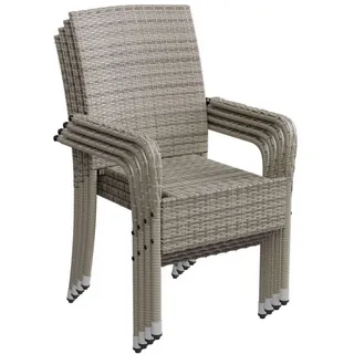 Juskys Yoro Stapelstuhl 50 x 50 x 90 cm grau 4 St.
