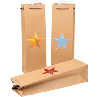 heku Weihnachts-Flaschentaschen 40 x 10 x 12 cm rot/silber/gold