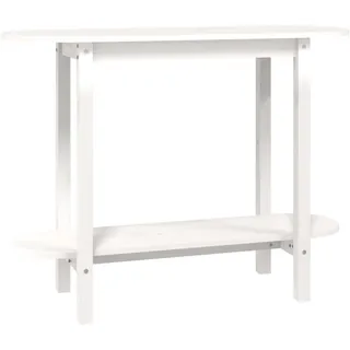 Konsolentisch Weiß 110x40x80 cm Massivholz Kiefer - Weiß