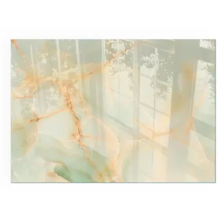Tulup Kaminbodenplatte 100x70 cm Glas 100x70x0,4 cm Türkis