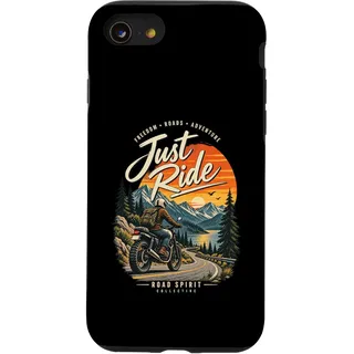 Hülle für iPhone SE (2020) / 7/8 Just Ride Vintage Adventure Motorrad Berg Design