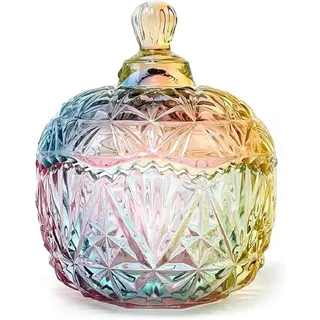 TÜDAZWKA Bonbonglas mit Deckel staubdichte Bonbondose Bonbonbehälter Süßigkeiten Keksglas Glasdose Glasbehälter Aufbewahrungsgläser Zuckerdose für Party Buffet Küche Dekoration (Farbenreich)