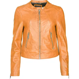 Bikerjacke MAZE "Lederjacke 183Grenada", Damen, Gr. M, braun (cognac), Obermaterial: 100% Lammleder LEL. Futter: 100% Polyester PES., Jacken Bikerjacke