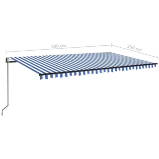 vidaXL Markise Automatisch Einziehbar 500 x 350 cm blau