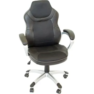 Bürostuhl schwarz mit Rollen, Schreibtisch-Stuhl - Schwarz