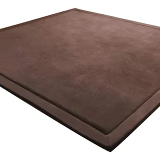 LEHOUR Verdickung Korallen Samt Teppich Kinder Krabbeldecke Weiche Tatami Teppiche Kinder rutschfeste Vergrößern Spielmatte (Kaffee, 200 * 240CM)