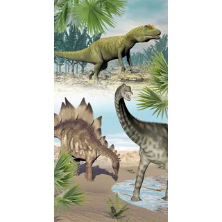 Good Morning Strandtuch Dino 75 x 150 cm mehrfarbig