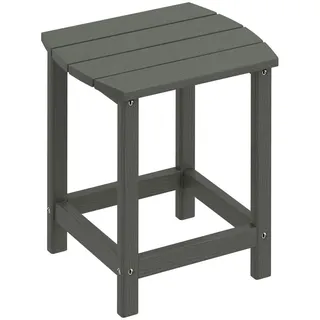 Outsunny Outdoor-Beistelltisch Hdpe Grau , Kunststoff , rechteckig , 37x46x48 cm , Gartenmöbel, Gartentische, Garten-Beistelltische