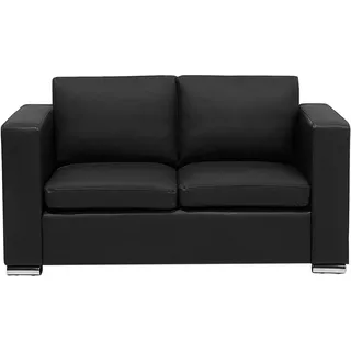 Beliani 2-Sitzer-Sofa Echtleder Schwarz Helsinki , Leder , 152x72x76 cm , Wohnzimmer, Sofas & Couches, Sofas, 2-Sitzer Sofas