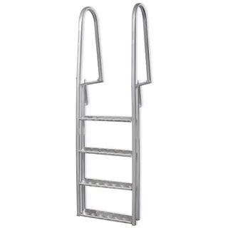 vidaXL Steg-/Poolleiter Silber 167 cm
