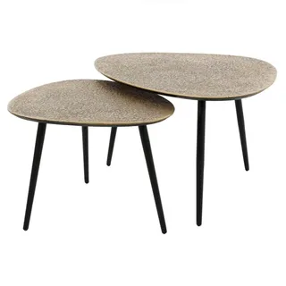 KAWOLA Couchtisch LAUCA Set 2-tlg. Metall bronze dreieckig