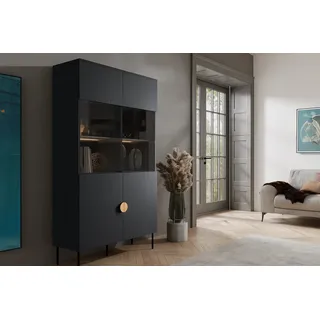 Home Affaire Standvitrine Bellot 106 x 40 x 187 cm Schwarz