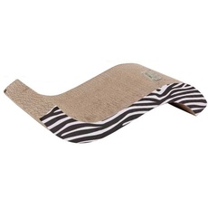 Dehner Lieblinge Katzen-Kratzpappe Wavy, ca. 53 x 12 x 22 cm, Naturmaterial, Karton aus FSC®-zertifizierter Produktion, beige/schwarz/weiß