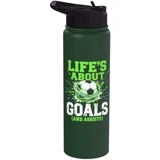 Fußball, Jungen | Fußballspieler, Life's About Goals And Assists Stainless Steel Insulated Water Bottle