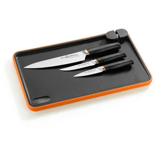 Bra Efficient | Set mit 3 effizienten Messern mit Schneidebrett