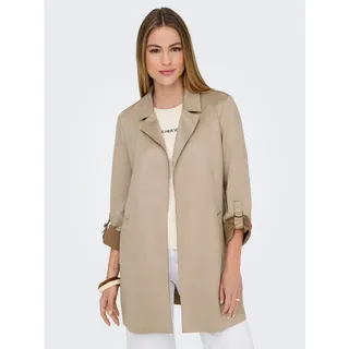 Only Langjacke »ONLJOLINE FAUX SUEDE COAT LIFE CC OTW« ohne Kapuze mit Reverskragen, weiches Wildlederimitat, silberfarben