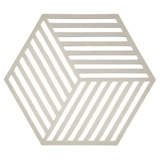 ZONE Denmark Hexagon Topfuntersetzer Silikon Untersetzer, Praktische und Dekorative Topf-Untersetzer, Spülmaschinenfest, 16 x 14 cm, Warm Grey